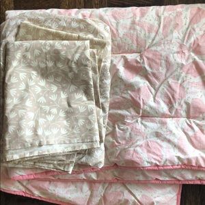Land of nod crib sheet set and comforter